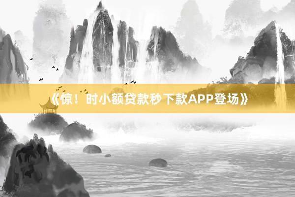 《惊！时小额贷款秒下款APP登场》